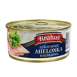 Polish Luncheon meat in a pull top can. Made with Pork, Water, Salt, Sodium Phosphate, Pepper, Sodium Nitrite, Sodium Ascorbate.