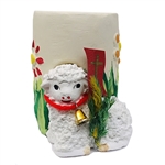 Made in Krakow, these Easter lamb candle holders are made of plaster and hand painted. Comes with 1 standard tea light candle. Do not leave a burning candle unattended.