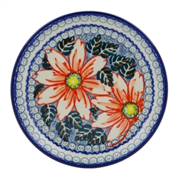 Polish Pottery 6" Bread & Butter Plate. Hand made in Poland. Pattern U1913 designed by Maryla Iwicka.