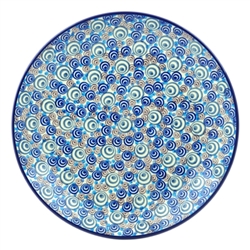 Polish Pottery 10.5" Dinner Plate. Hand made in Poland. Pattern U4730 designed by Ewelina Galka.