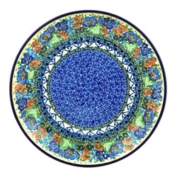 Polish Pottery 10.5" Dinner Plate. Hand made in Poland. Pattern U4375 designed by Teresa Liana.