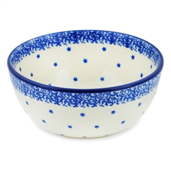 Polish Pottery 5" Ice Cream Bowl. Hand made in Poland and artist initialed.