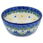 Polish Pottery 5" Ice Cream Bowl. Hand made in Poland and artist initialed.