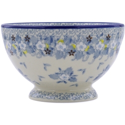 Polish Pottery 6" Footed Cereal Bowl. Hand made in Poland. Pattern U4814 designed by Maria Starzyk.