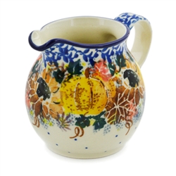 Polish Pottery 7 oz Creamer. Hand made in Poland. Pattern U4741 designed by Maria Starzyk.