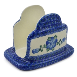 Polish Pottery 6.5" Napkin Holder. Hand made in Poland and artist initialed.