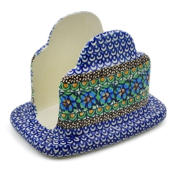 Polish Pottery 6.5" Napkin Holder. Hand made in Poland. Pattern U151 designed by Maryla Iwicka.