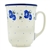 Polish Pottery 16 oz. Bistro Mug. Hand made in Poland and artist initialed.