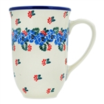 Polish Pottery 17 oz. Bistro Mug. Hand made in Poland and artist initialed.