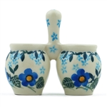 Polish Pottery 3" Toothpick Holder. Hand made in Poland and artist initialed.