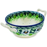 Polish Pottery 5" Bouillon Cup. Hand made in Poland and artist initialed.