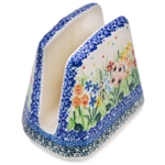 Polish Pottery 4" Napkin Holder. Hand made in Poland. Pattern U4893 designed by Teresa Liana.