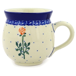 Polish Pottery 11 oz. Bubble Mug. Hand made in Poland and artist initialed.