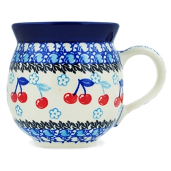 Polish Pottery 11 oz. Bubble Mug. Hand made in Poland and artist initialed.