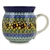 Polish Pottery 11 oz. Bubble Mug. Hand made in Poland. Pattern U294 designed by Maryla Iwicka.