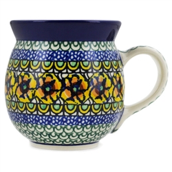 Polish Pottery 11 oz. Bubble Mug. Hand made in Poland. Pattern U294 designed by Maryla Iwicka.