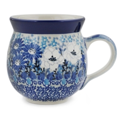 Polish Pottery 11 oz. Bubble Mug. Hand made in Poland. Pattern U4963 designed by Teresa Liana.