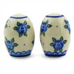 Polish Pottery 2" Salt and Pepper Set. Hand made in Poland and artist initialed.