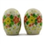 Polish Pottery 2" Salt and Pepper Set. Hand made in Poland. Pattern U4804 designed by Teresa Liana.