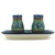 Polish Pottery 2" Salt and Pepper Set. Hand made in Poland. Pattern U151 designed by Maryla Iwicka.