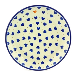 Polish Pottery 8" Dessert Plate. Hand made in Poland and artist initialed.