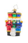 Thrice as nice! A trio of nutcracker soldiers stand together, grinning in royal uniforms of bright Christmas jewel tones.
DIMENSIONS: 3 in (H) x 2 in (L) x 1 in (W)