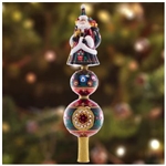 Festive Folk Art Santa Finial - Radko 2023