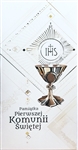 Polish First Communion Card - This card is beautifully embellished with shimmering silver detail.