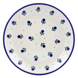 Polish Pottery 8" Dessert Plate. Hand made in Poland and artist initialed.