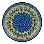 Polish Pottery 8" Dessert Plate. Hand made in Poland and artist initialed.