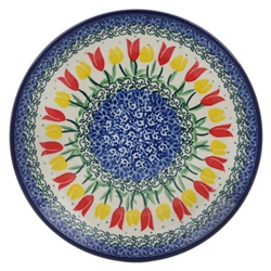 Polish Pottery 8" Dessert Plate. Hand made in Poland and artist initialed.