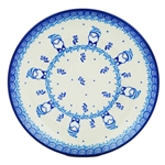 Polish Pottery 8" Dessert Plate. Hand made in Poland and artist initialed.