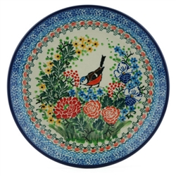 Polish Pottery 8" Dessert Plate. Hand made in Poland. Pattern U3478 designed by Teresa Liana.