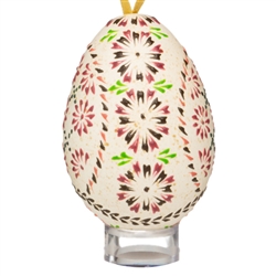 These beautifully designed and executed naturally speckled turkey eggs are hand made by our Polish folk artist from Torun, Poland. The technique used is called wax embossing which is similar to the batik method of decorating pisanki using several layers