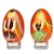 Deluxe wooden chickn egg size Easter eggs from Poland. Hand painted set featuring Krakow boy and girl in their colorful traditional costumes. Costumes details will vary slightly.
Note: Stands sold separately.