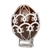 This beautifully designed chicken egg is painted and surrounded in a tatted design. Stand sold separately.