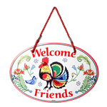 Welcome Friends Ceramic Oval Wall Plaque