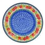 Polish Pottery 10" Dinner Plate. Hand made in Poland and artist initialed.