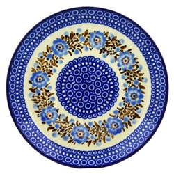 Polish Pottery 10" Dinner Plate. Hand made in Poland. Pattern U190 designed by Krystyna Deptula.