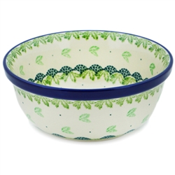 Polish Pottery 6" Cereal/Berry Bowl. Hand made in Poland and artist initialed.