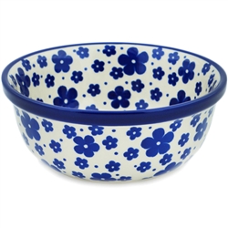 Polish Pottery 6" Cereal/Berry Bowl. Hand made in Poland and artist initialed.