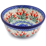 Polish Pottery 6" Cereal/Berry Bowl. Hand made in Poland and artist initialed.