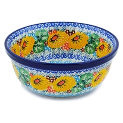 Polish Pottery 6" Cereal/Berry Bowl. Hand made in Poland. Pattern U4202 designed by Maryla Iwicka.