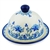 Polish Pottery 4" Round Butter Dish. Hand made in Poland and artist initialed.