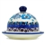 Polish Pottery 4" Round Butter Dish. Hand made in Poland and artist initialed.