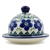 Polish Pottery 4" Round Butter Dish. Hand made in Poland and artist initialed.