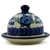 Polish Pottery 4" Round Butter Dish. Hand made in Poland and artist initialed.