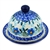 Polish Pottery 4" Round Butter Dish. Hand made in Poland and artist initialed.