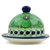 Polish Pottery 4" Round Butter Dish. Hand made in Poland. Pattern U408D designed by Jacek Chyla.