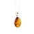Cognac Amber Sterling Silver Drop Pendant. Tear drop shaped amber stone set on .925 sterling silver bail. Genuine Baltic amber. Size Approx 1" x 0.5"